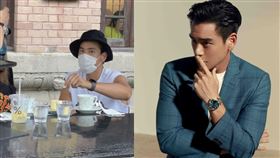 「野生彭于晏」在上海外灘的咖啡廳被捕獲。（圖／翻攝自微博）