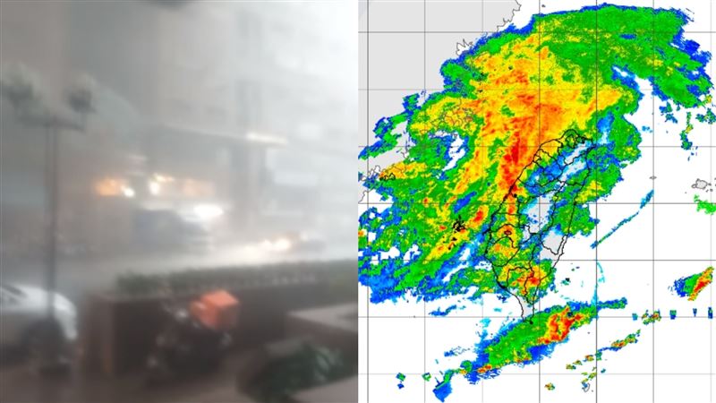 外送突遇狂風暴雨！高雄妹避難全錄下