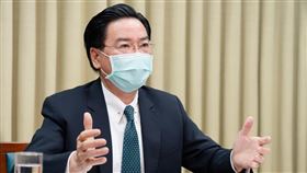 吳釗燮接受荷蘭「忠誠報」（Trouw）東亞及國際關係編輯Gijs Moes視訊專訪，外交部提供