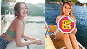 鍾晴比心扮可愛，然而「超深邃」的事業線成焦點。（圖／翻攝自karliechung IG）