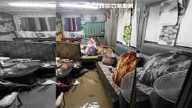 信義鄉東埔村3戶民宅，土石邊坡坍方，牆壁門框變形，居民撤離