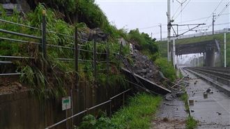 大雨釀邊坡落石！高鐵苗栗段列車延誤