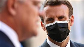 澳洲總理莫里森、法國總統馬克宏。（圖／翻攝自Scott Morrison臉書）