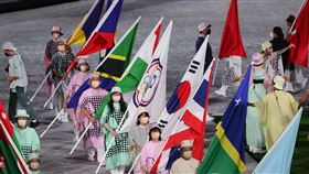 東京奧運閉幕典禮台灣代表團進場。（圖／體育署提供）