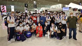 台灣代表團及工作人員準備搭即回國。（圖／體育署提供）