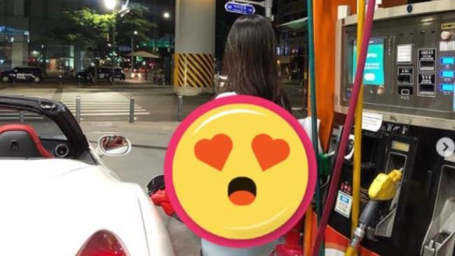 正妹加油「前凸後翹」真面目曝辣暈網