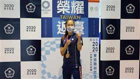 ▲東京奧運空手道國手文姿云返國。（圖／體育署提供）