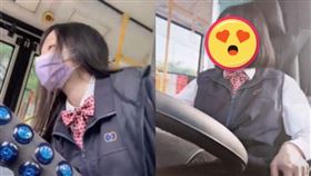 艾嫚妮年紀輕輕，個頭嬌小，駕駛公車卻氣勢十足。（圖／翻攝自艾嫚妮抖音）