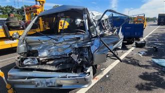 新／國1北上4車連撞　6傷送醫