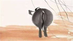 齊白石,《柳牛圖》。（圖／翻攝自百度百科）