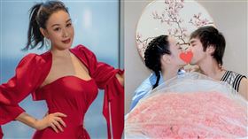  香港性感女神鍾麗緹/小她12歲老公張倫碩。微博