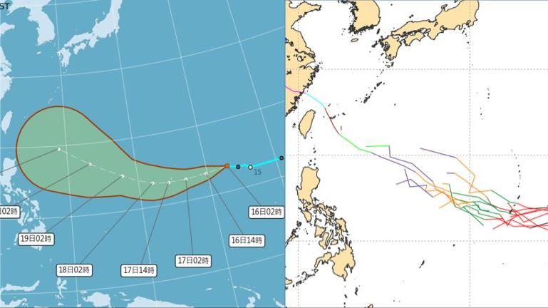奧麥斯最快明成颱　有些預測遙指台灣