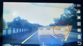 國道六隊竹林分隊，紅斑馬，在國道3號南向86.8公里外側，撞工程車，圖／翻攝自新竹爆料公社