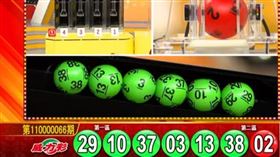 ▲威力彩本期獎號。（圖／翻攝自台彩開獎直播）