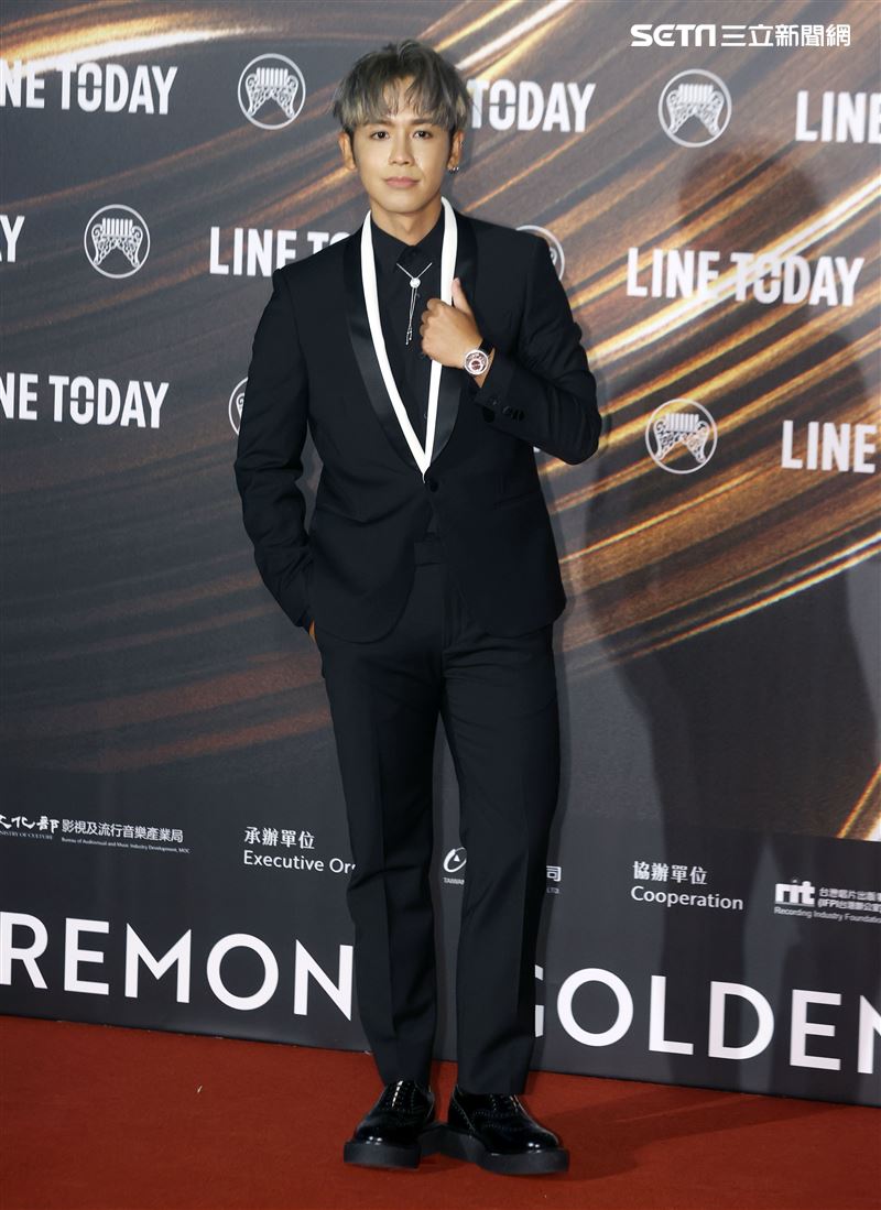 金曲32星光大道主持人鼓鼓。（記者邱榮吉/攝影）