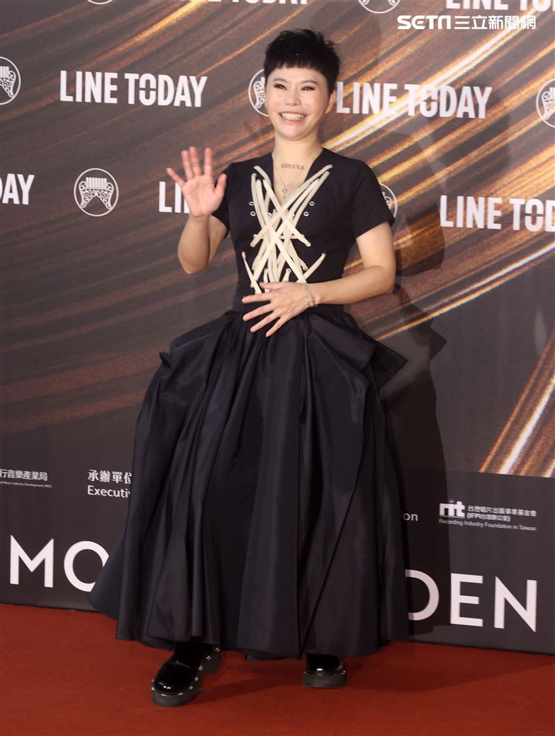 金曲32星光大道詹雅雯。（記者邱榮吉/攝影）