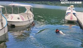 溺水,潛水,鯉魚潭,花蓮,翻攝畫面