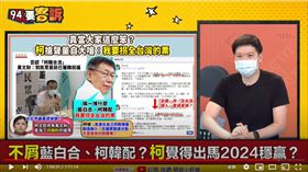 台北市議員李柏毅在《94要客訴》直言，藍白合不會有好下場