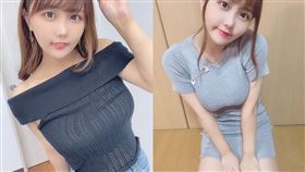 娜娜茶走樓梯時，上帝視角的拍攝，讓她魔鬼身材完全被展露出。(圖／翻攝自＠nanaki_0211TikTok)
