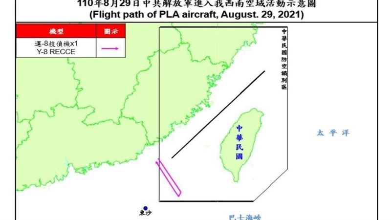 共軍1運8技偵機擾台　空軍兵力應對