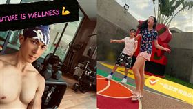 兒子Max勇敢挑戰攀岩運動。(圖／翻攝自吳尊微博）