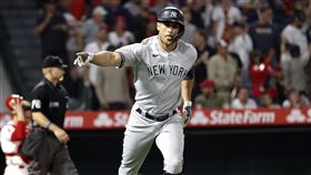 ▲史坦頓（Giancarlo Stanton）炸裂追平轟！近7戰敲5轟。（圖／美聯社／達志影像）