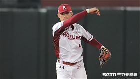 ▲樂天桃猿游擊手林承飛。（圖／記者劉彥池攝影）