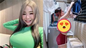 泥泥學姐,插畫家,曬衣,洗衣機(翻攝自 泥泥學姐 臉書)