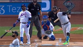 ▲大都會第1棒維拉（Jonathan Villar）、馬林魚第1棒洛哈斯（Miguel Rojas）打第1球都開轟。（圖／翻攝自大都會、馬林魚推特）