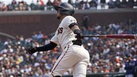 ▲艾斯特拉達（Thairo Estrada）炸裂3分砲。（圖／美聯社／達志影像）