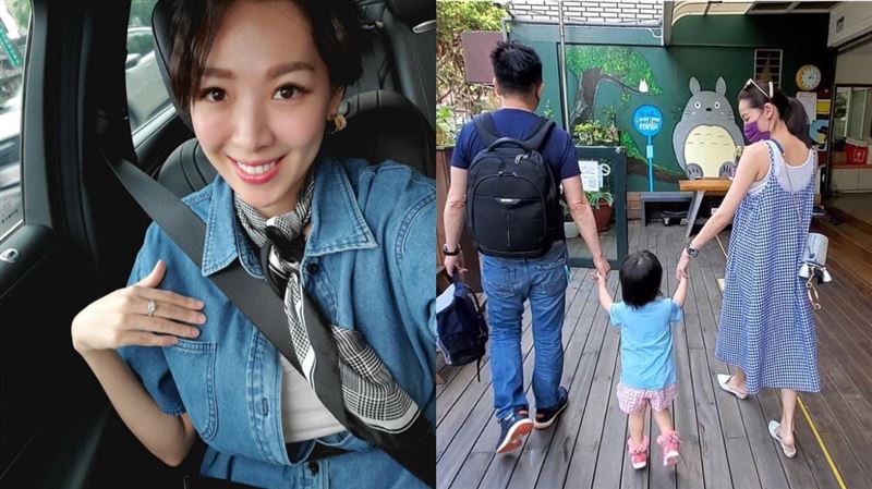 劉伊心敵不過一打二　送２歲愛女上學