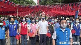 朱立倫前往中壢國旗屋出席「慶祝九三軍人節升旗典禮」，包括桃園市議會議長邱奕勝、立委魯哲明都有出席（圖／記者林恩如攝影）