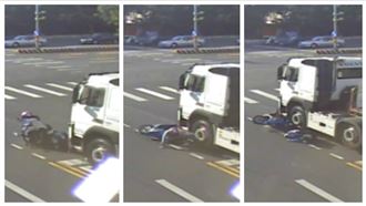 女騎士遭拖板車撞擊　她完美轉身逃死