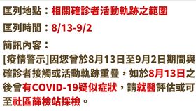 ▲0904疫情警示簡訊（圖／中央疫情指揮中心提供）