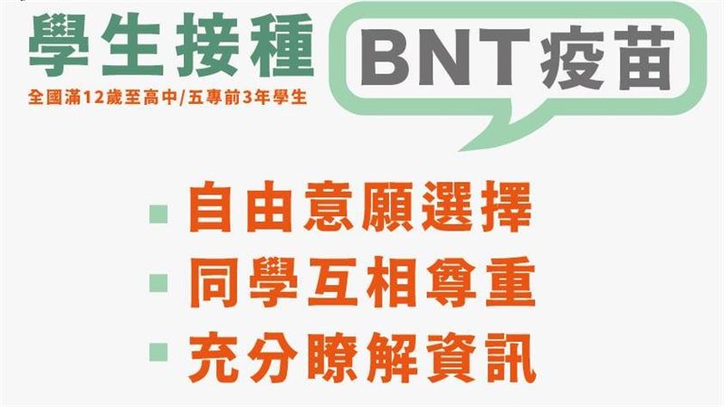 青少年將開打BNT　醫提醒三個不要