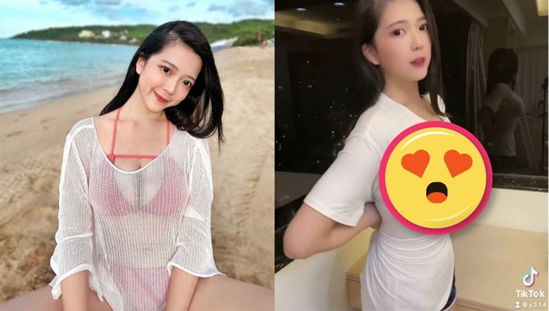 美女業務白衣一抓　雙峰緊繃全溢出！