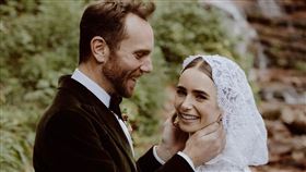 萊塢女星莉莉柯林斯（Lily Collins）跟導演查利麥克道維爾（Charlie McDowell）結婚/婚紗/IG