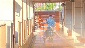 圖／校方提供,南港某國小消毒