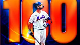 ▲阿隆索（Pete Alonso）347場比賽敲出生涯百轟，史上第2快。（圖／翻攝自大都會推特）
