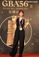 第56屆廣播金鐘獎主持人瑪麗有多次主持經驗。（記者邱榮吉/攝影）