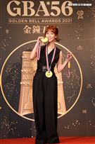 第56屆廣播金鐘獎主持人瑪麗有多次主持經驗。（記者邱榮吉/攝影）