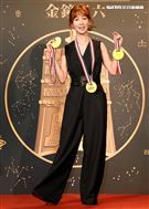 第56屆廣播金鐘獎主持人瑪麗有多次主持經驗。（記者邱榮吉/攝影）