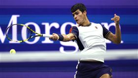 ▲艾卡拉茲（Carlos Alcaraz）美網驚奇之旅停在8強。（圖／美聯社／達志影像）