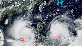 康森漸靠近璨樹引藤原效應？專家解答（圖／翻攝自台灣颱風論壇｜天氣特急臉書）