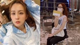周曉涵曬出施打完疫苗的狼狽照。（圖／翻攝自周曉涵IG）