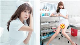 ▲小龍女梔梔穿護士服。（圖／梔梔提供）