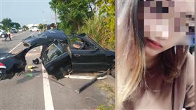  苑裡鎮情侶自撞車禍，斷成兩截，商姓女子離家近３個月，拋飛死亡