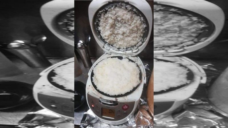 電鍋煮白飯噴爆　他：不是說好半杯米