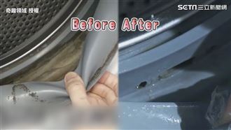 洗衣機膠圈佈滿黴菌　他用這招去除