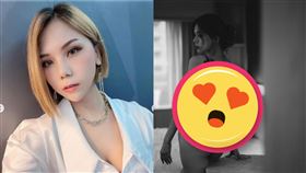 蕾菈曬出一張火辣背影照，深邃背溝超級性感。(圖／翻攝自蕾菈IG